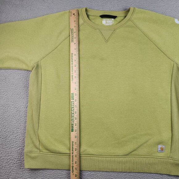 Carhartt Sweater Womens 2XL Green Long Sleeve Relaxed Fit Crewneck Sweatshirt - Picture 6 of 12